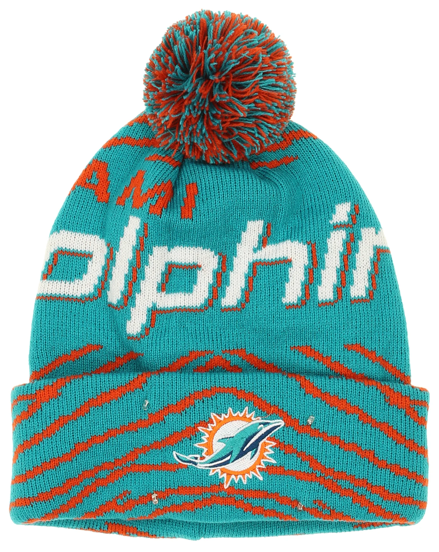 FOCO X Zubaz NFL Collab 3 Pack Glove Scarf & Hat Outdoor Winter Set, Miami Dolphins - Image 4