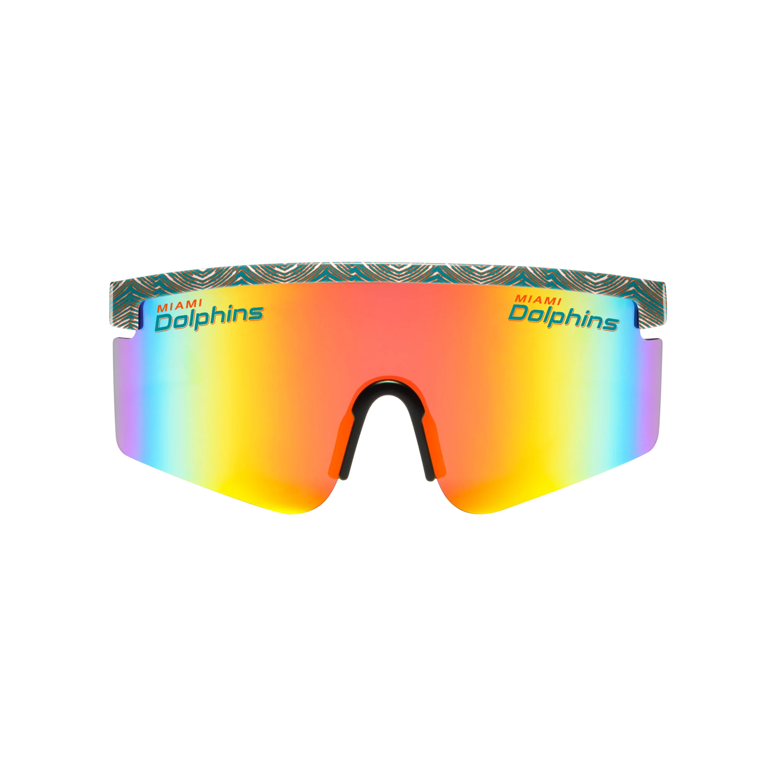 FOCO X Zubaz NFL Collab 90s Retro Swag Sunglasses, Miami Dolphins - Image 2