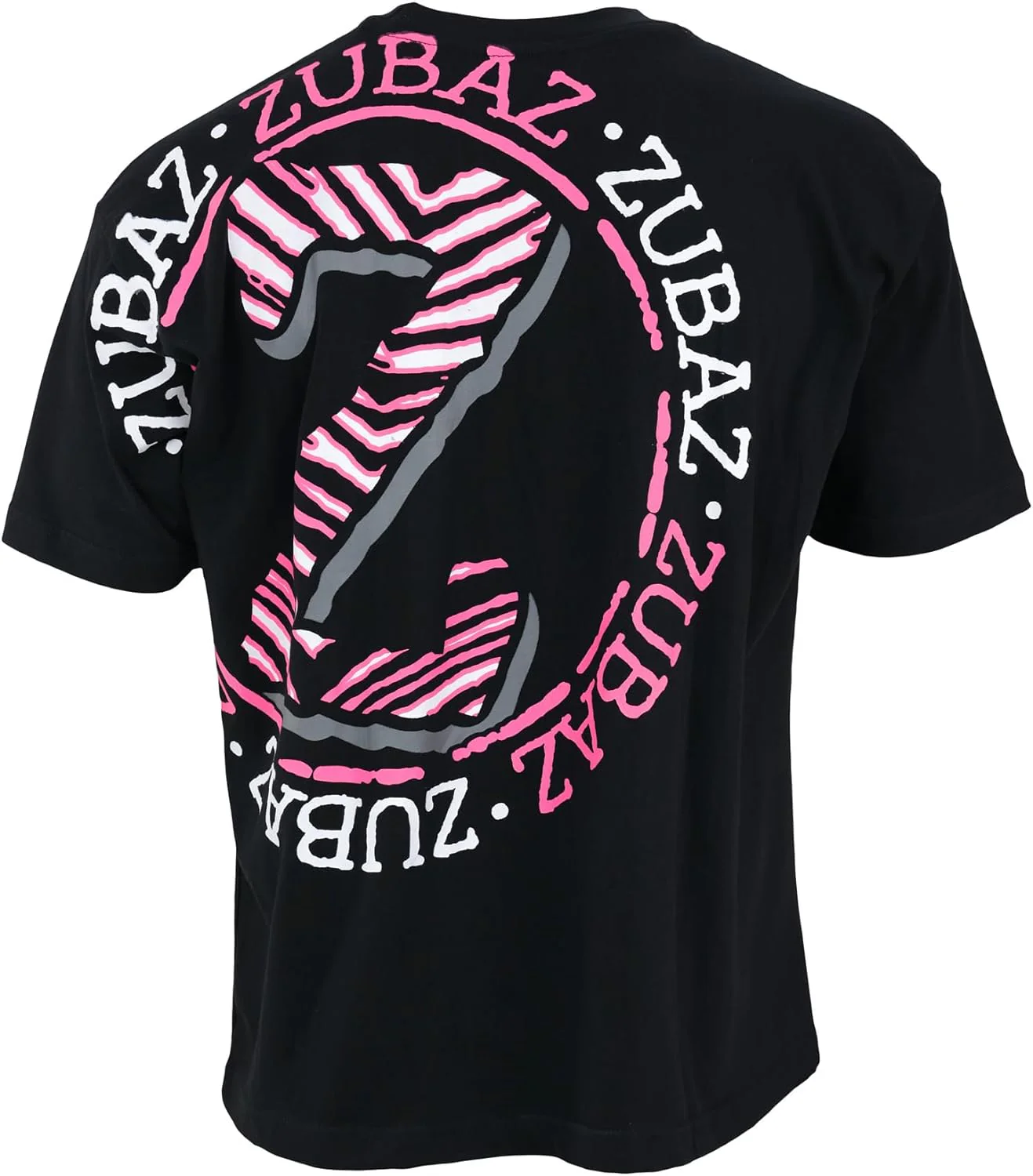 Zubaz 88 Men's Oversized Short Sleeve T-Shirt - BLACK/PINK ZEBRA - Image 2