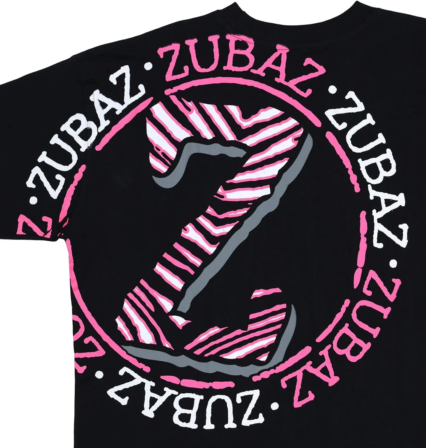 Zubaz 88 Men's Oversized Short Sleeve T-Shirt - BLACK/PINK ZEBRA - Image 4