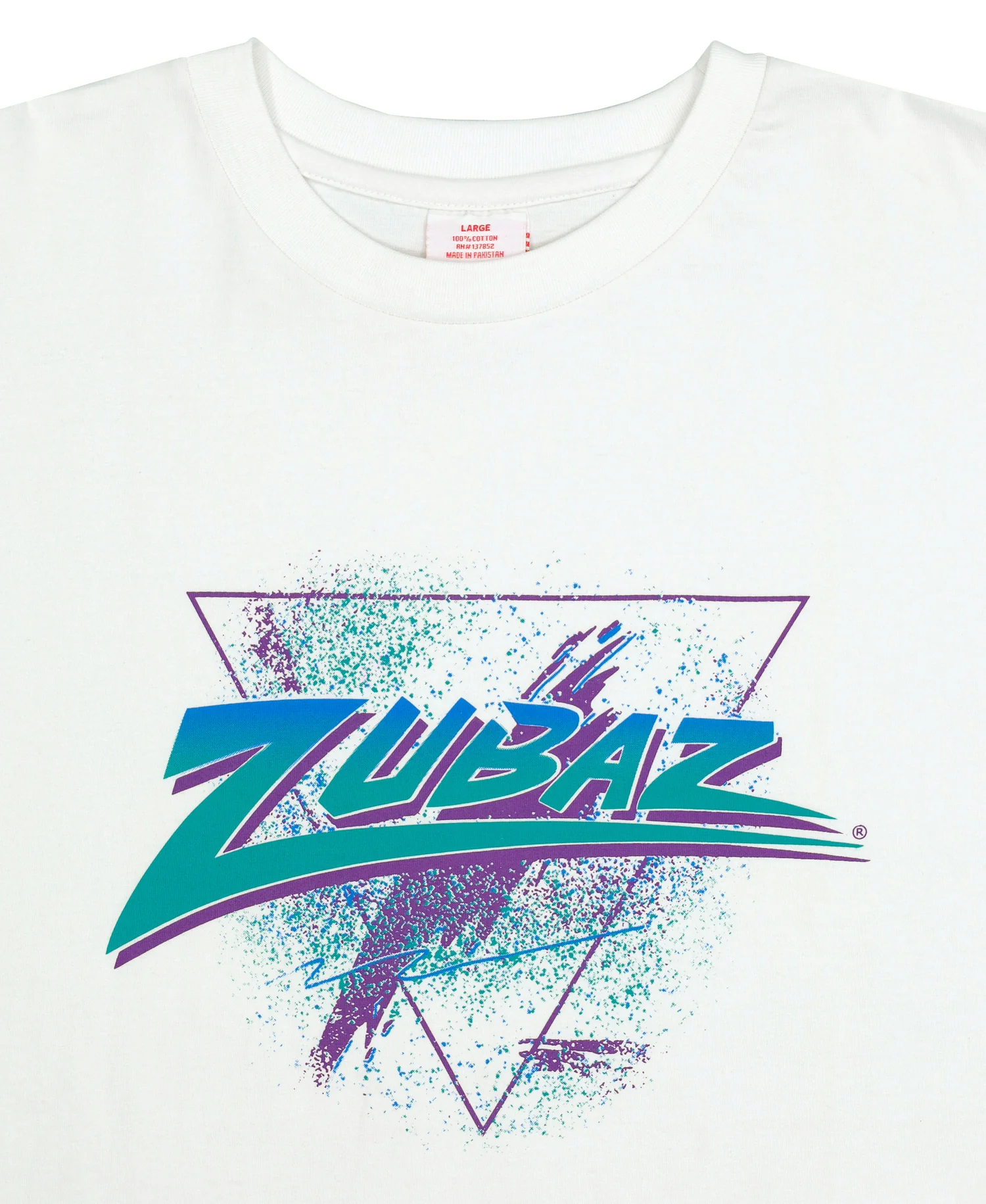 Zubaz 88 Men's Oversized Short Sleeve T-Shirt - PURPLE/AQUA CONFETTI - Image 2