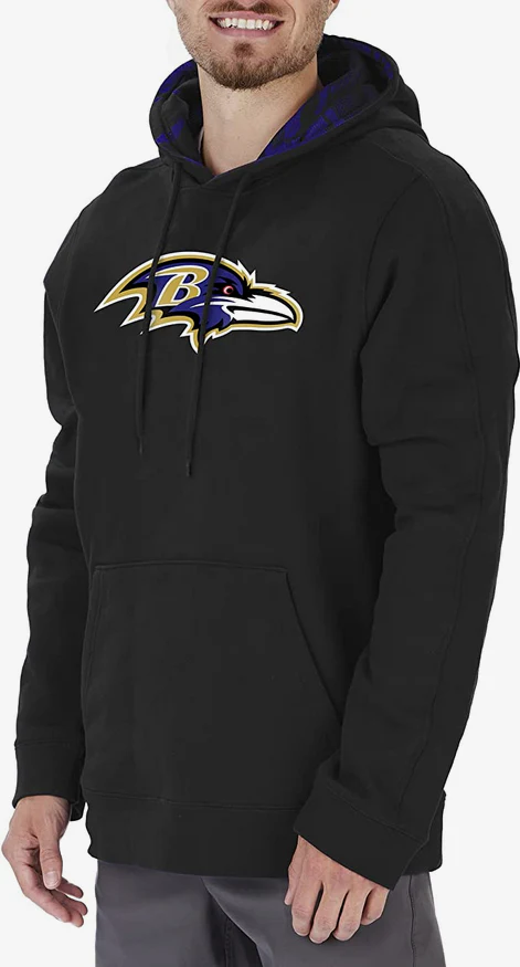 Zubaz Baltimore Ravens NFL Men's Team Color Hoodie with Team Camo Liner - Image 3