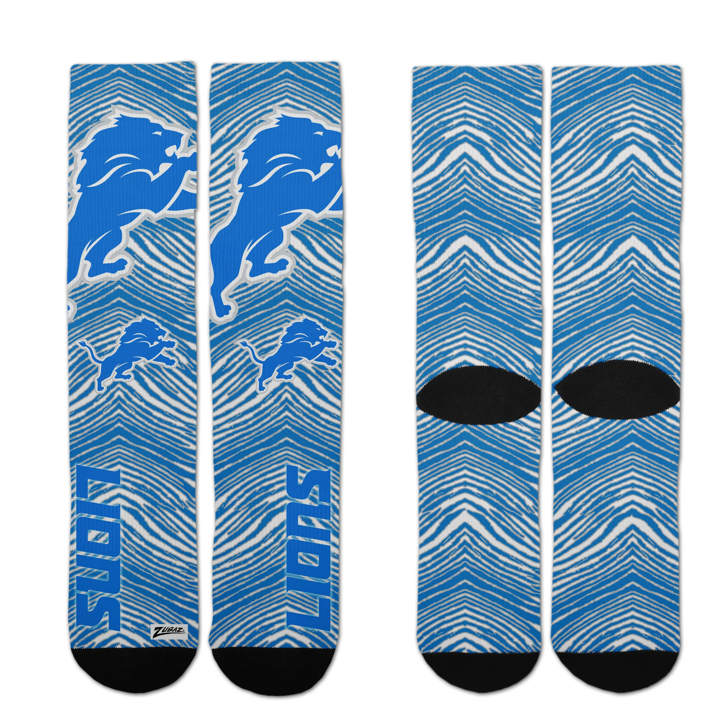 Zubaz By For Bare Feet NFL Zubified Adult and Youth Dress Socks, Detroit Lions, Large - Image 2
