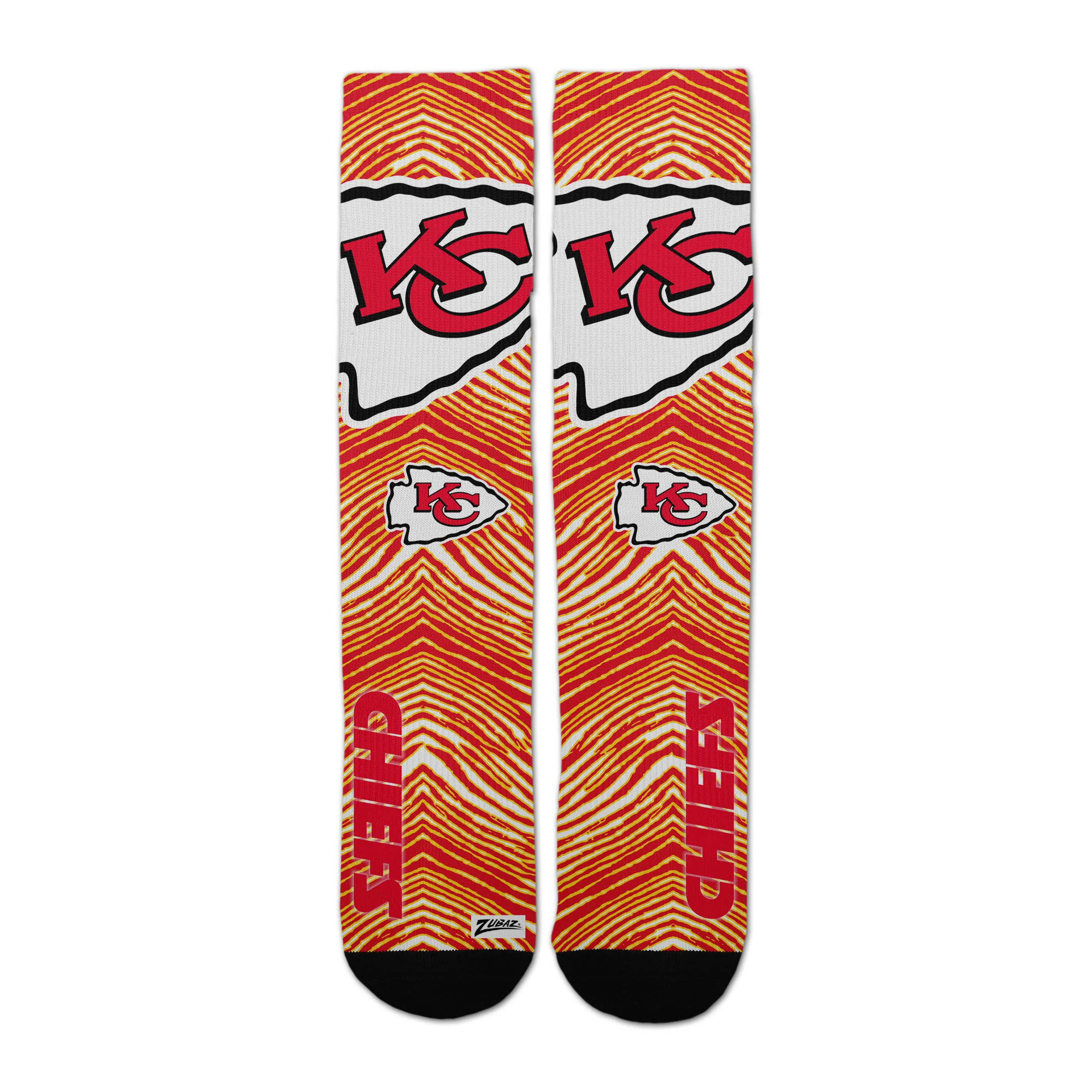 Zubaz By For Bare Feet NFL Zubified Adult and Youth Dress Socks, Kansas City Chiefs, Large - Image 3