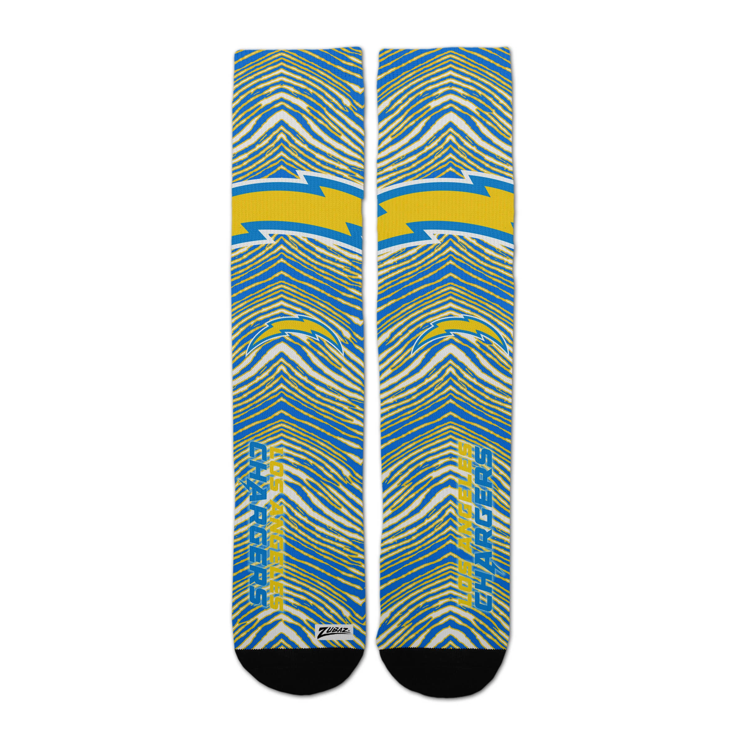 Zubaz By For Bare Feet NFL Zubified Adult and Youth Dress Socks, Los Angeles Chargers, One Size - Image 3