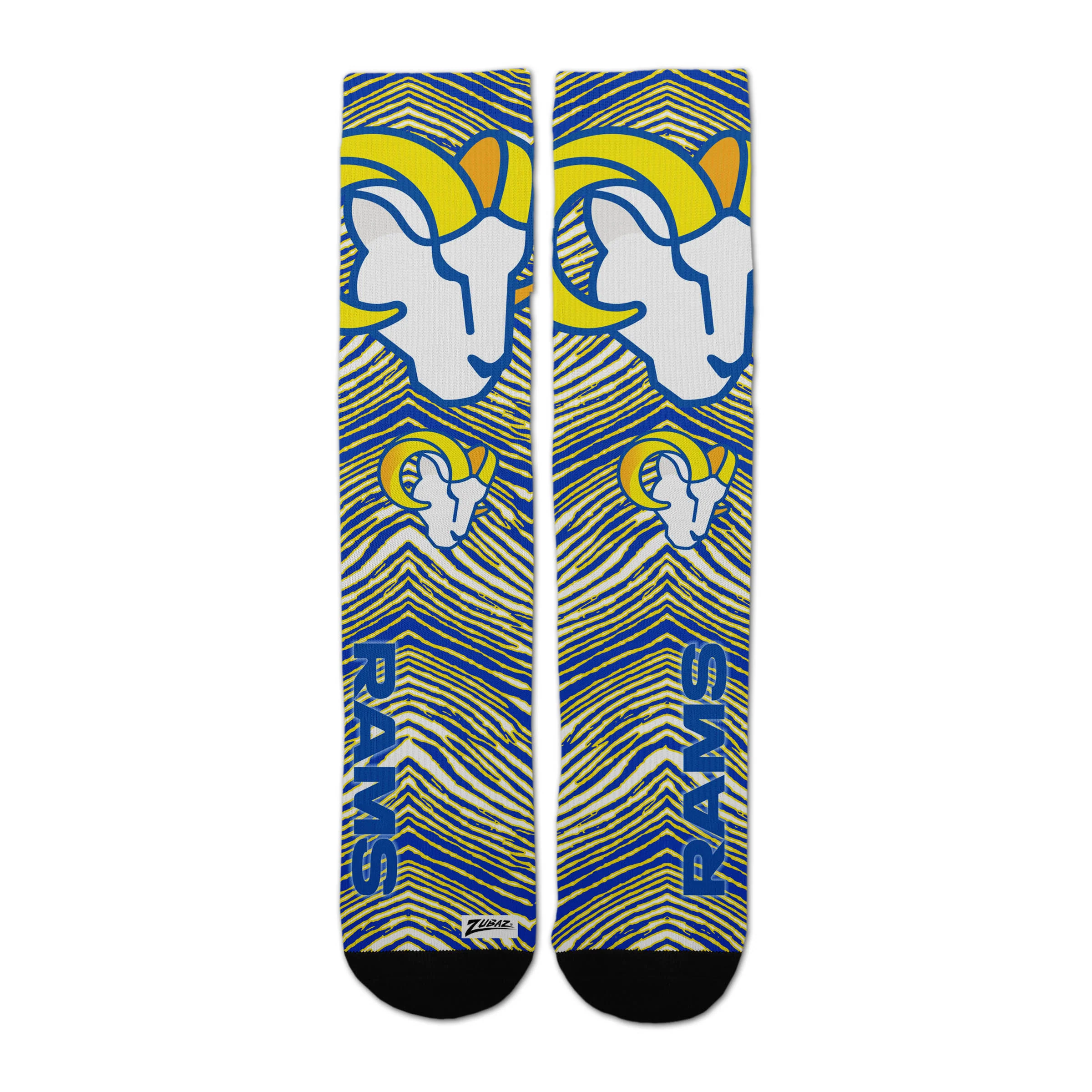 Zubaz By For Bare Feet NFL Zubified Adult and Youth Dress Socks, Los Angeles Rams, One Size - Image 3