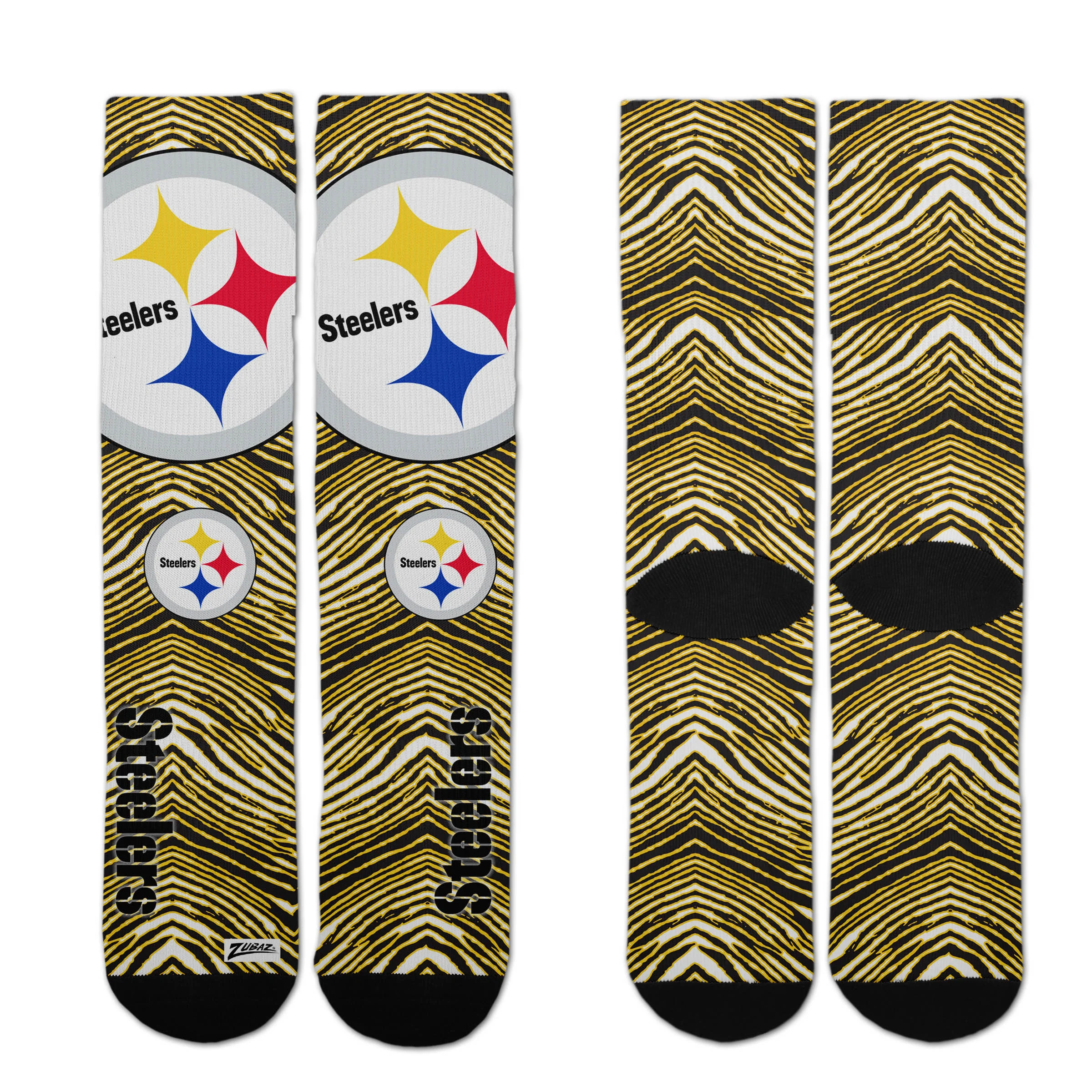 Zubaz By For Bare Feet NFL Zubified Adult and Youth Dress Socks, Pittsburgh Steelers, One Size - Image 2