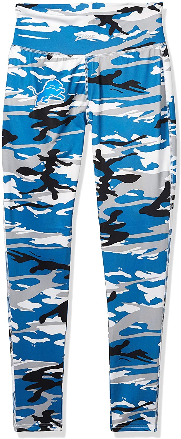 Zubaz Detroit Lions NFL Women's Camo Print Legging, Blue/Silver - Image 4