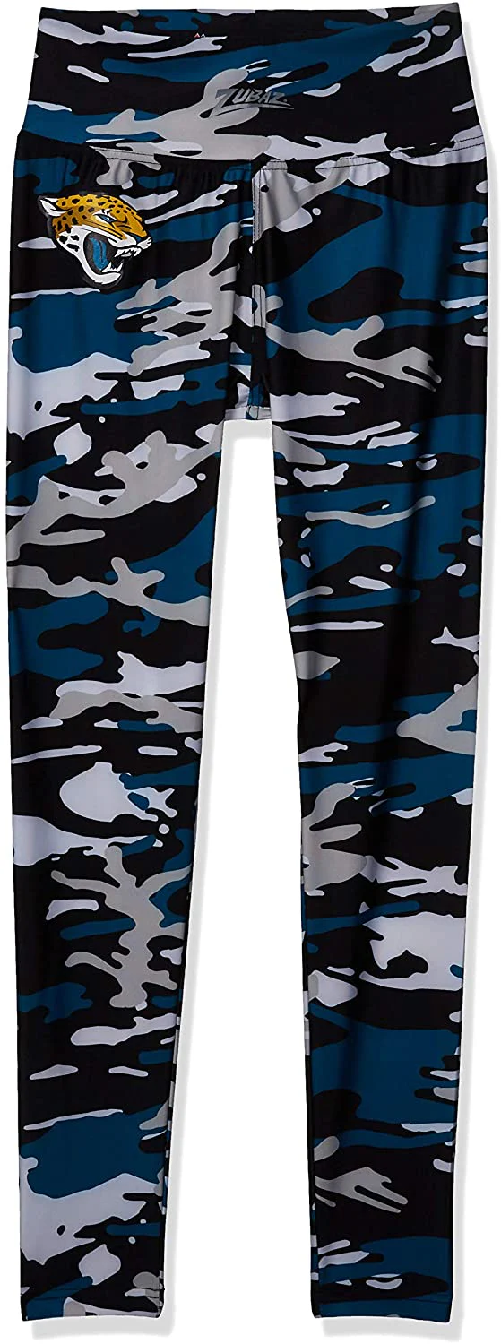 Zubaz Jacksonville Jaguars NFL Women's Camo Print Legging, Teal/Black - Image 2