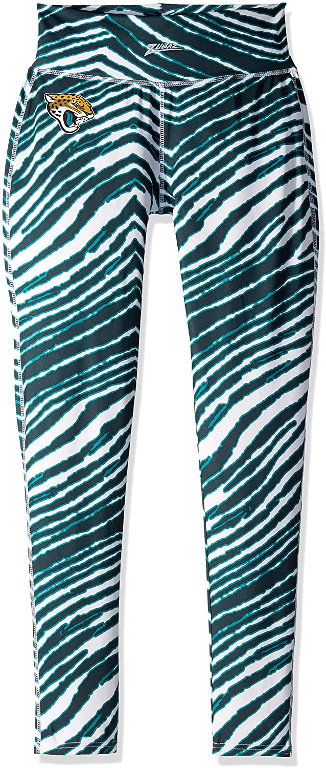 Zubaz Jacksonville Jaguars NFL Women's Zebra Print Legging, Teal - Image 3