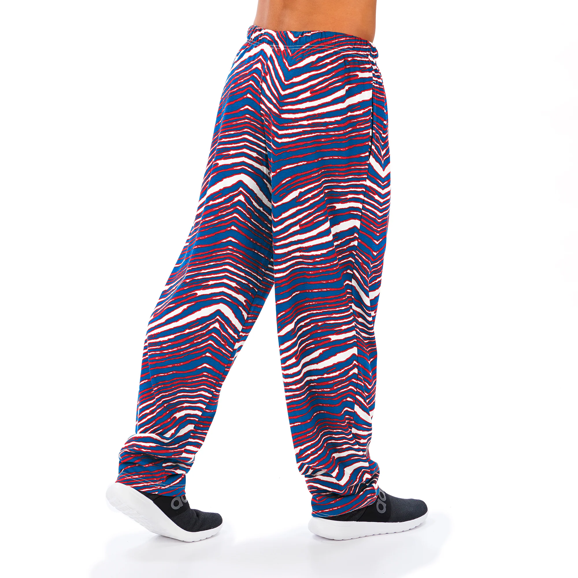 Zubaz Men's BUFFALO BILLS NEW BLUE/RED ZEBRA PANT LEFT HIP LOGO - Image 3