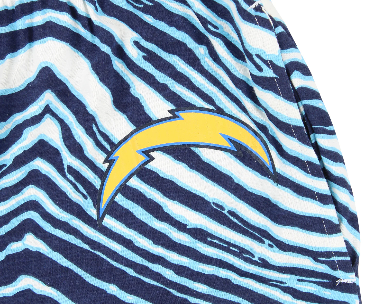 Zubaz Men's LOS ANGELES CHARGERS NAVY/LIGHT BLUE ZEBRA PANT LEFT HIP LOGO Large - Image 3