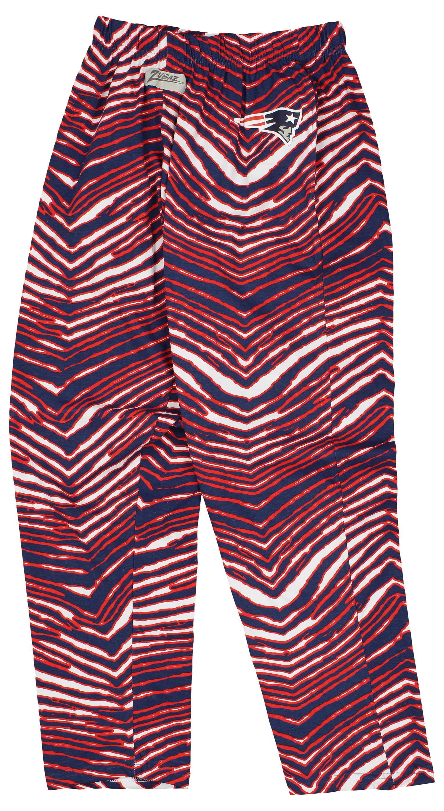 Zubaz Men's NEW ENGLAND PATRIOTS NAVY/RED ZEBRA PANT LEFT HIP LOGO - Image 3