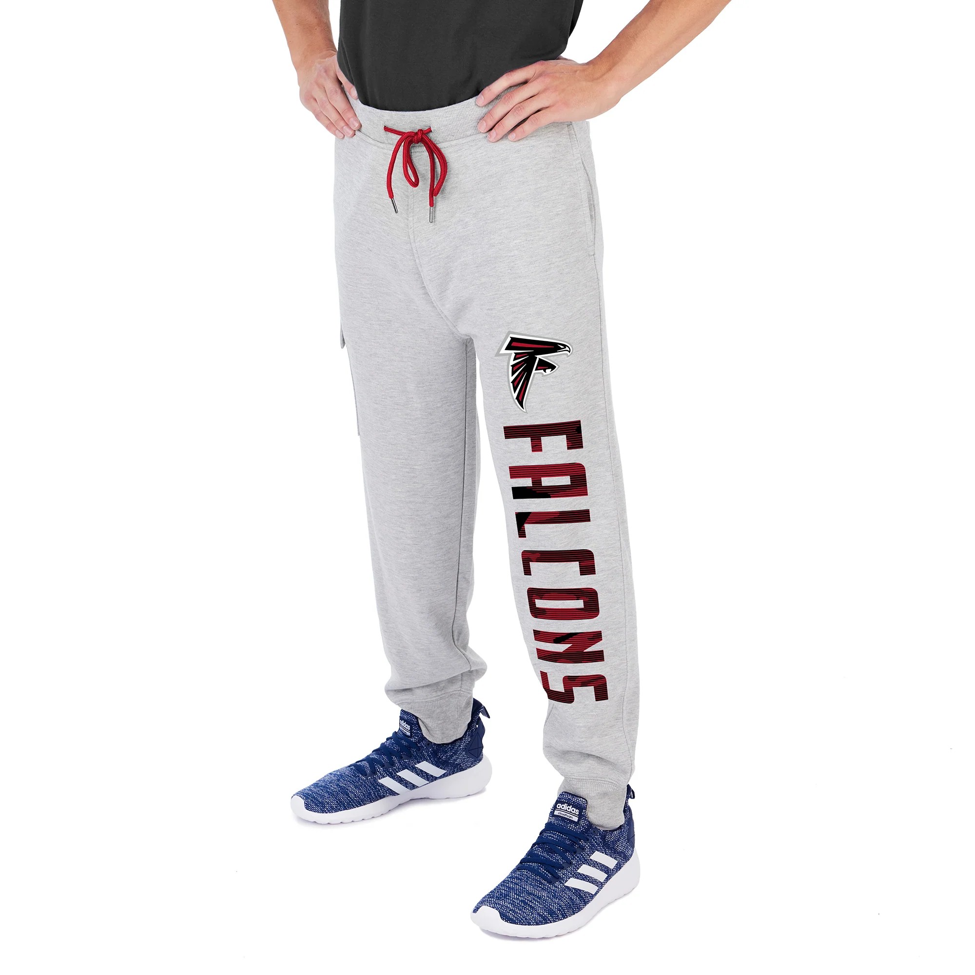 Zubaz Men's NFL Atlanta Falcons Heather Gray Cargo Sweatpants - Image 4