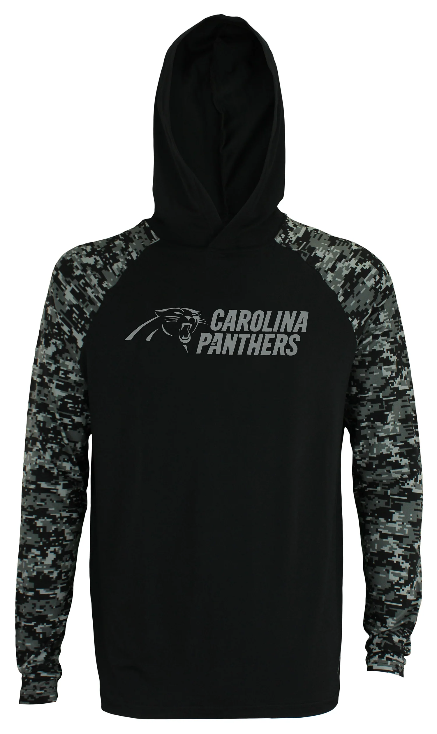 Zubaz Men's NFL Carolina Panthers Solid Body Digital Camo Hoodie - Image 3