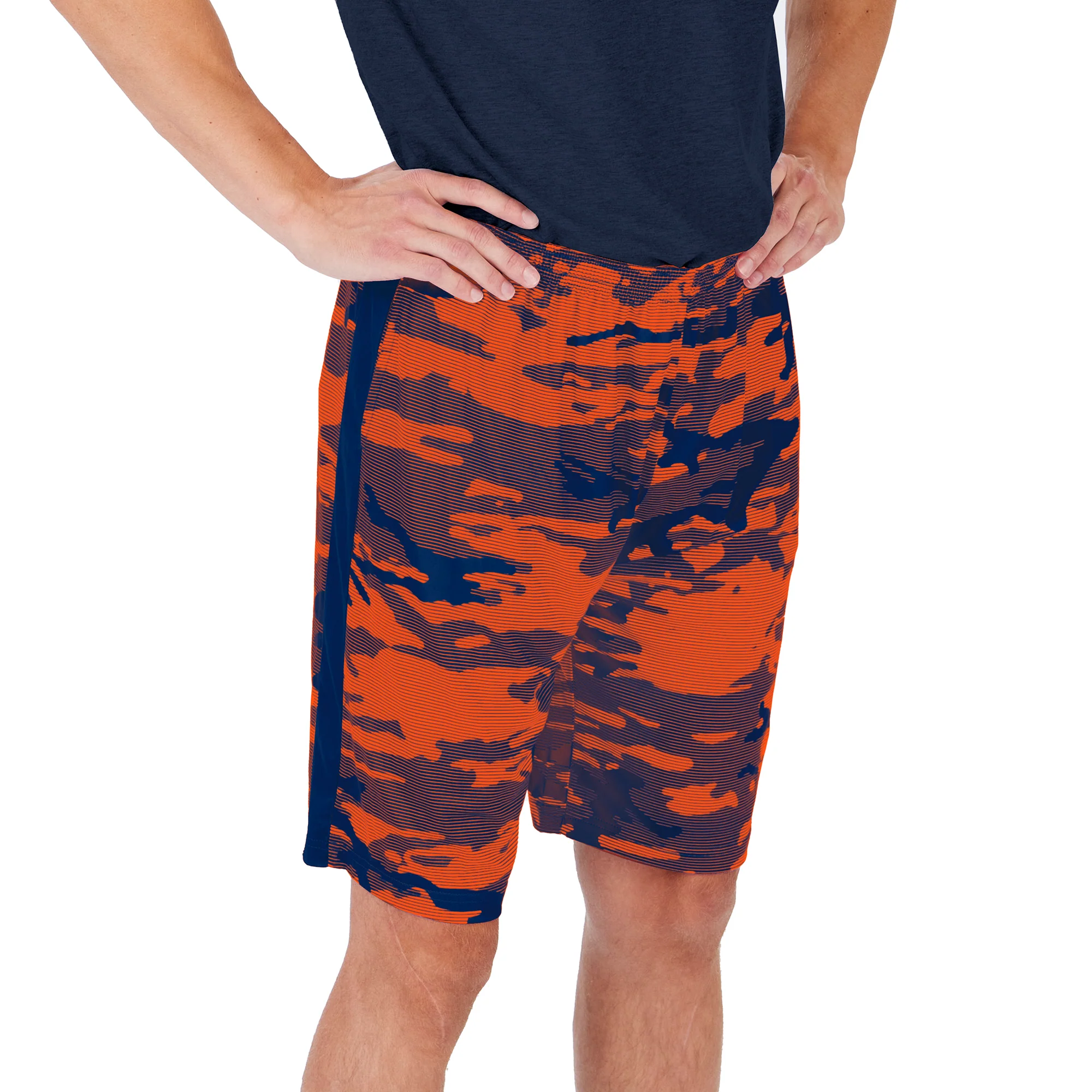 Zubaz Men's NFL Chicago Bears Lightweight Camo Lines Shorts with Logo - Image 2
