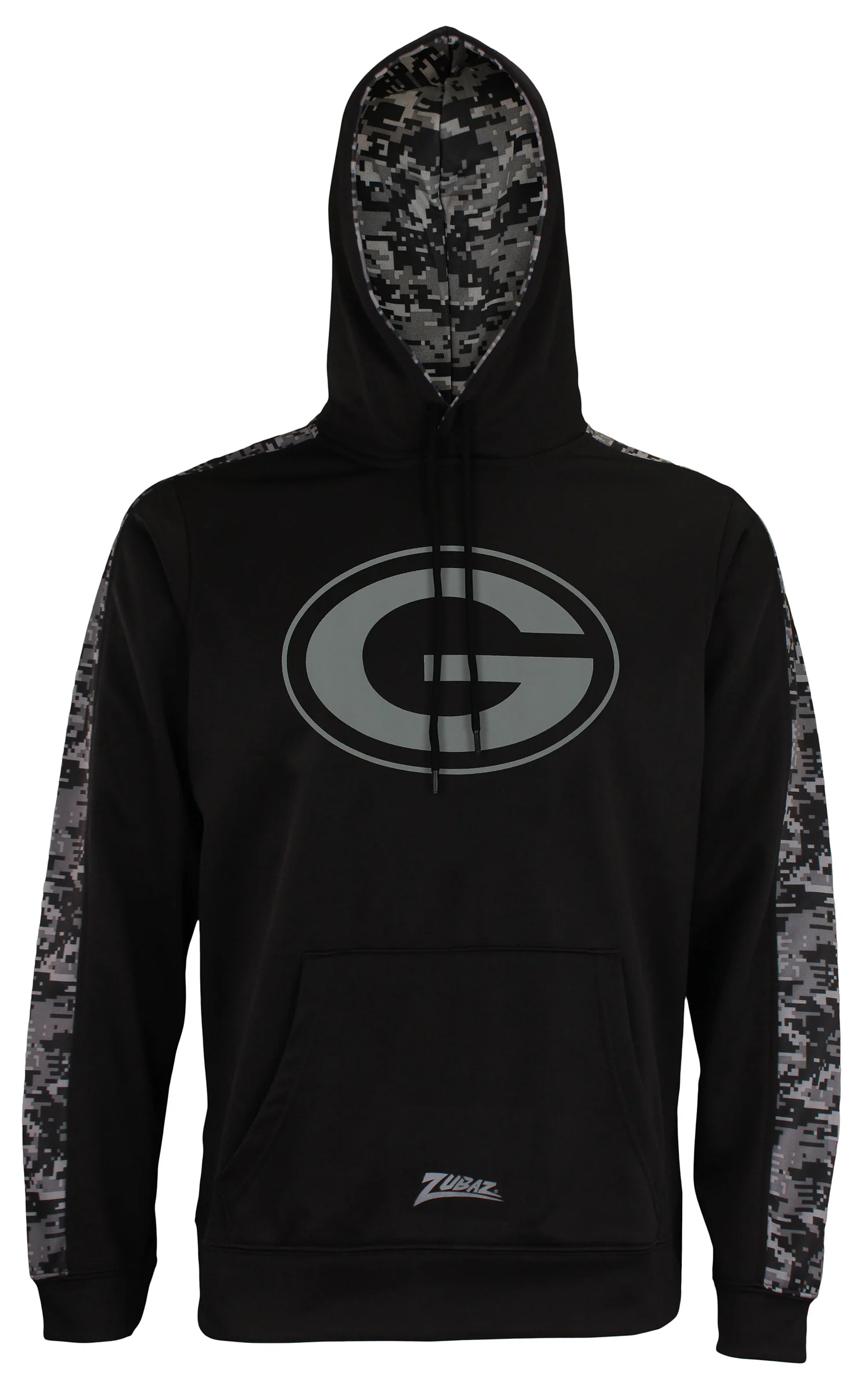 Zubaz Men's NFL Green Bay Packers Black Digi Camo Pullover Hoodie
