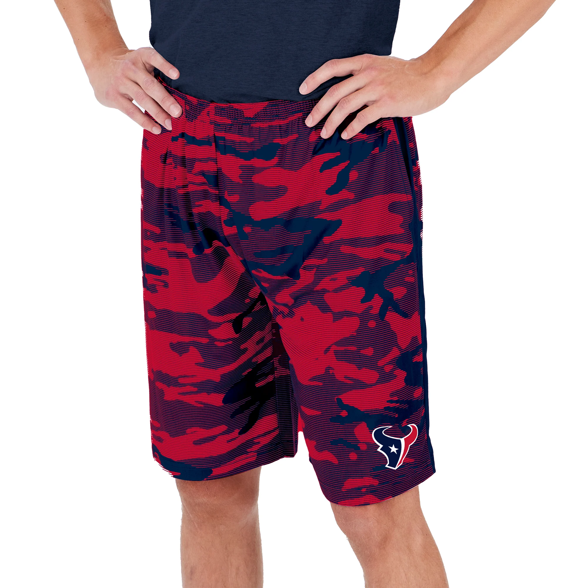 Zubaz Men's NFL Houston Texans Lightweight Camo Lines Shorts with Logo - Image 4