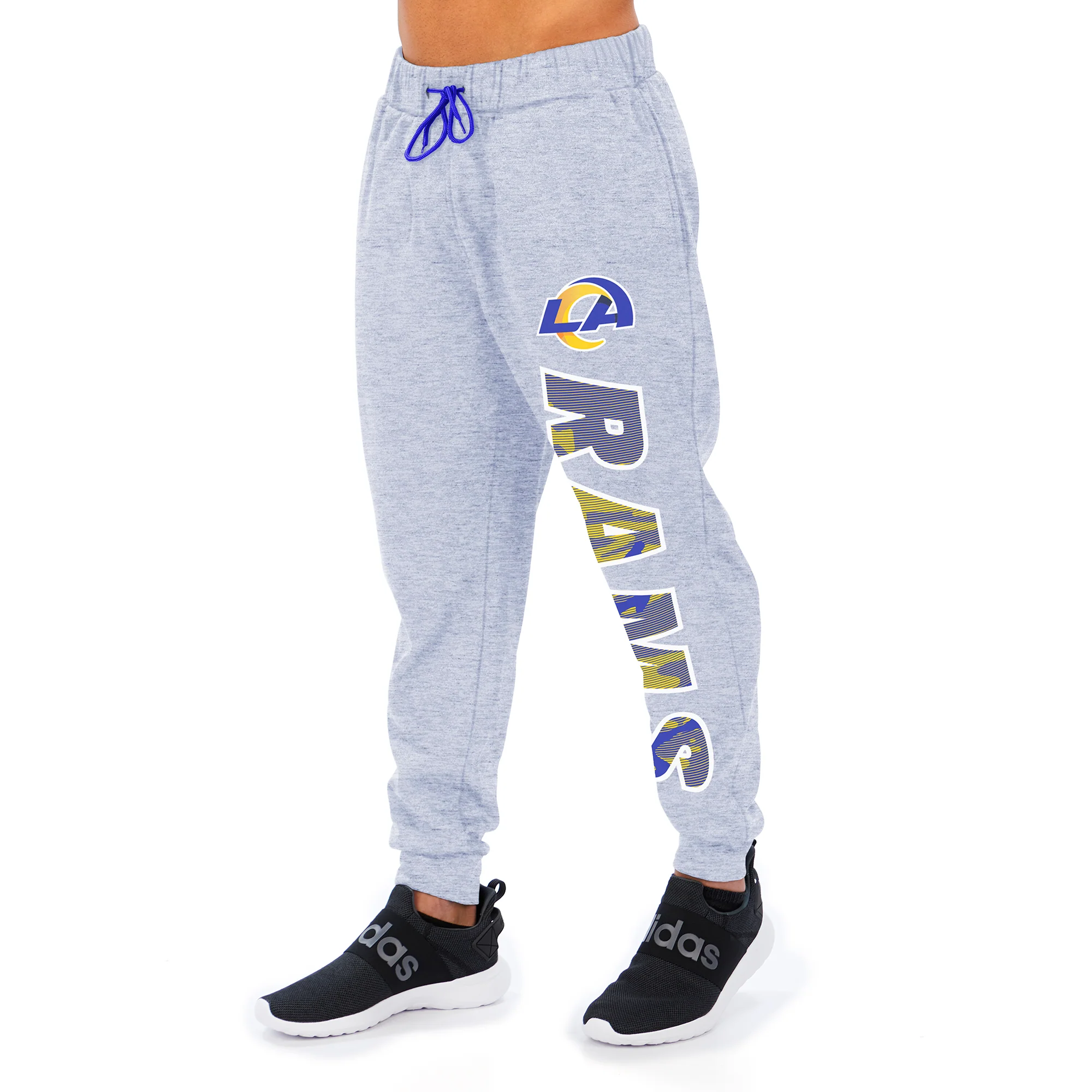 Zubaz Men's NFL Los Angeles Rams Heather Gray Jogger with Camo Lines Graphic - Image 3