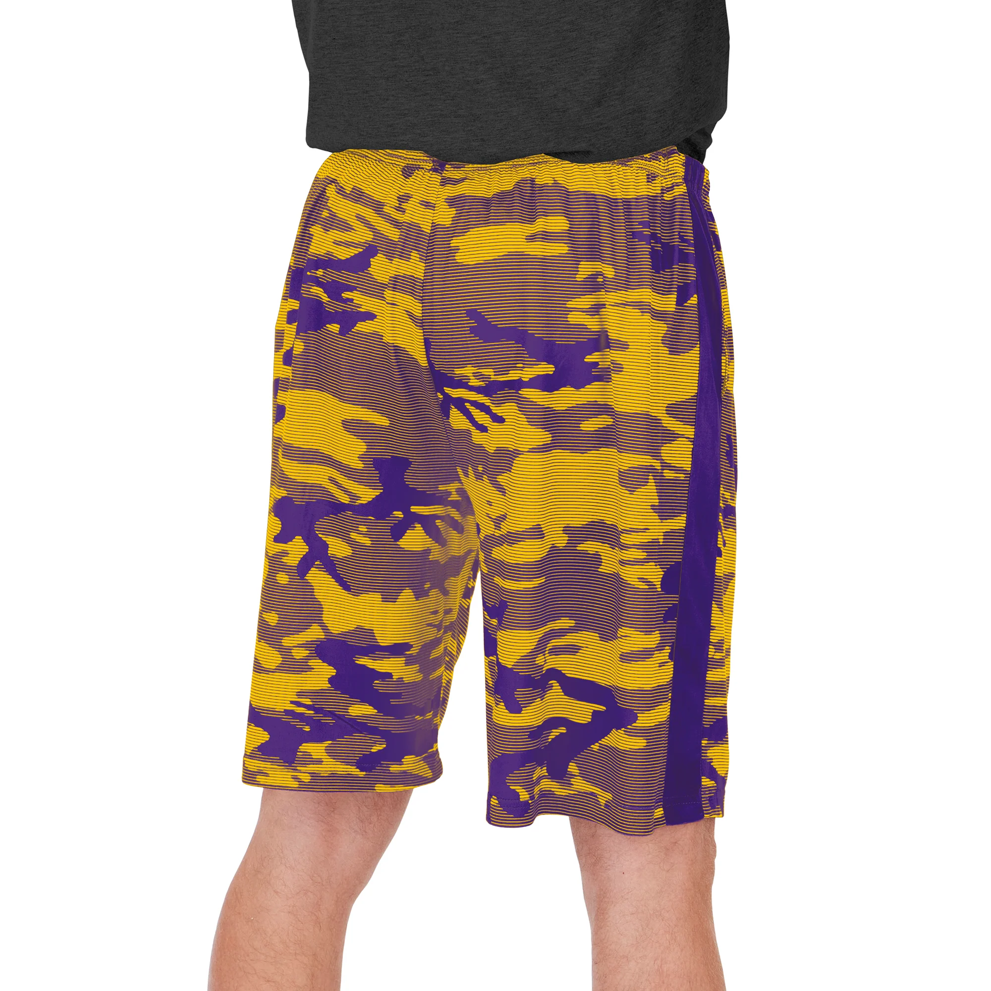 Zubaz Men's NFL Minnesota Vikings Lightweight Camo Lines Shorts with Logo - Image 3