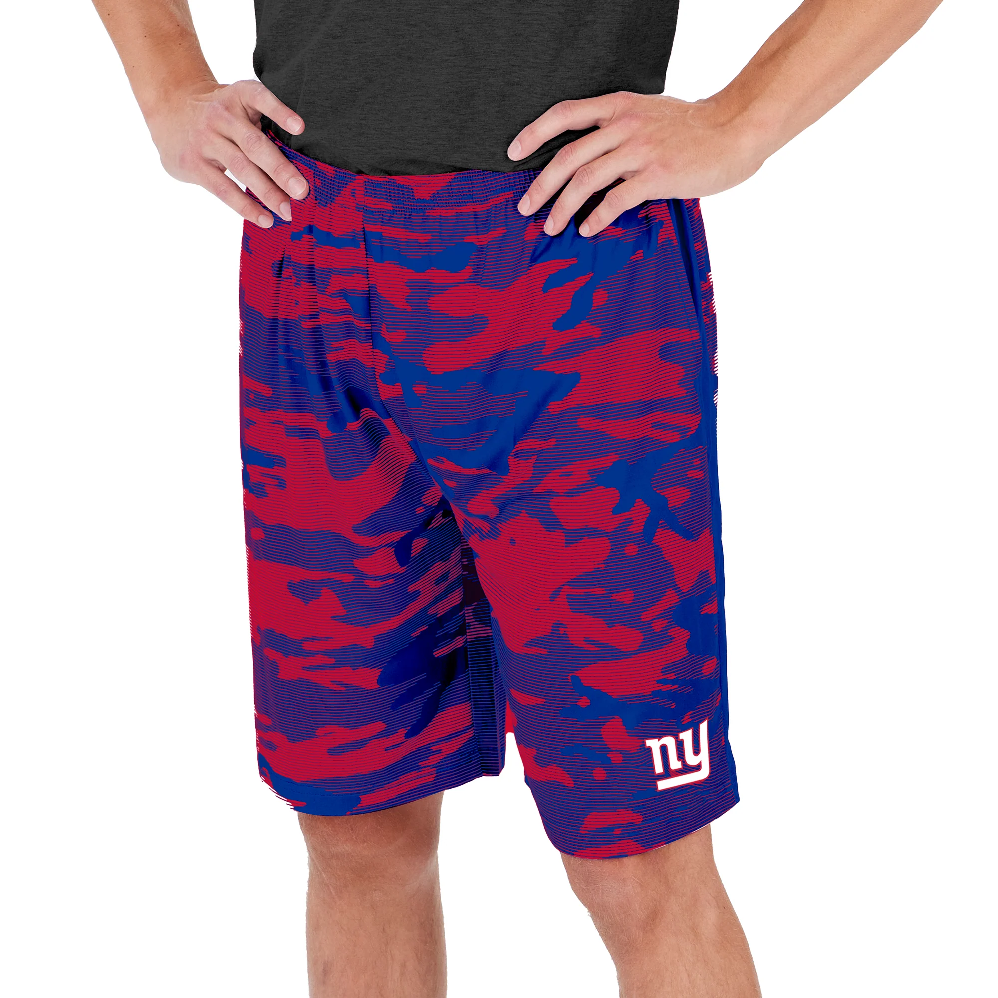 Zubaz Men's NFL New York Giants Lightweight Camo Lines Shorts with Logo - Image 7