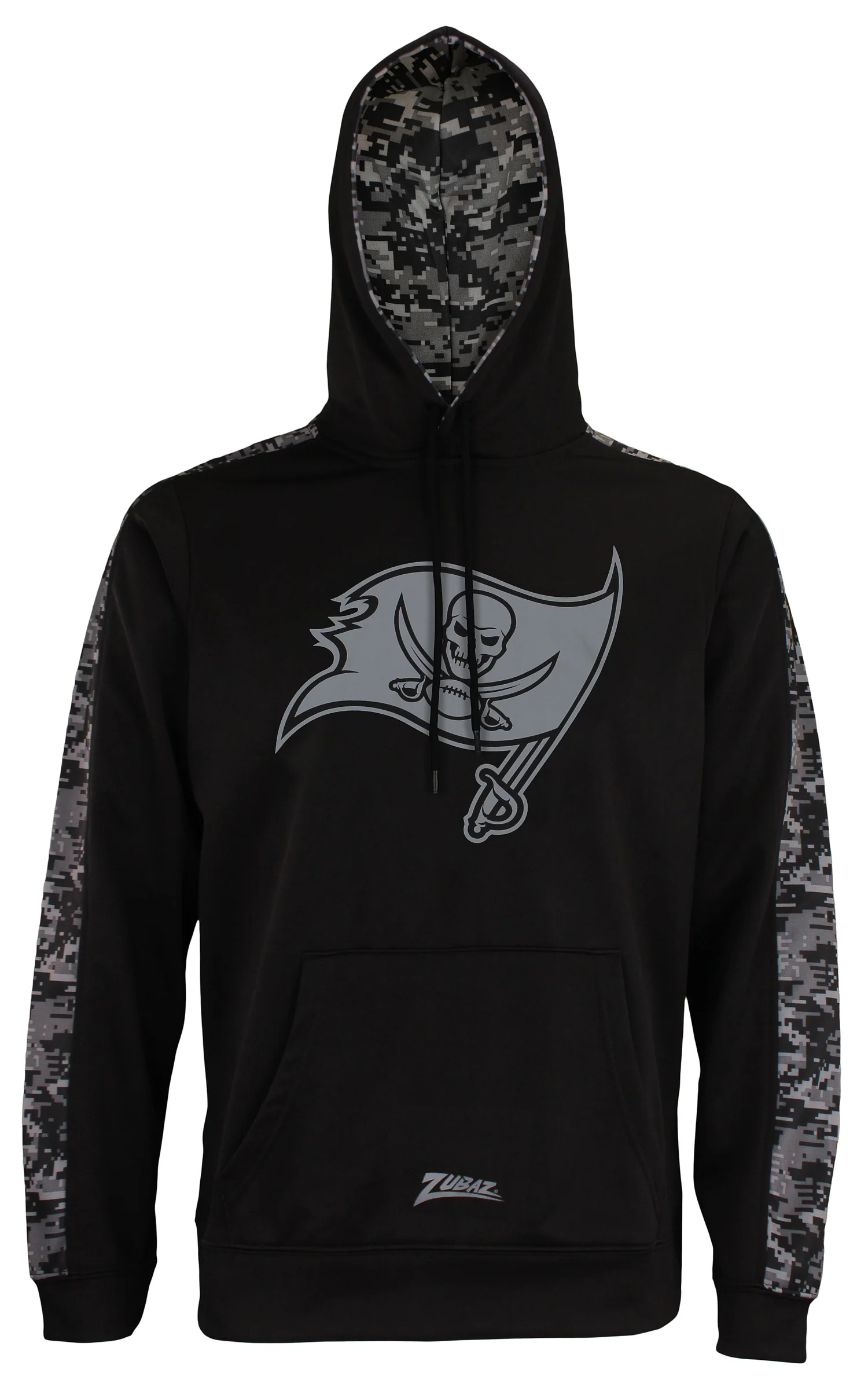 Zubaz Men's NFL Tampa Bay Buccaneers Black Digi Camo Pullover Hoodie - Image 4