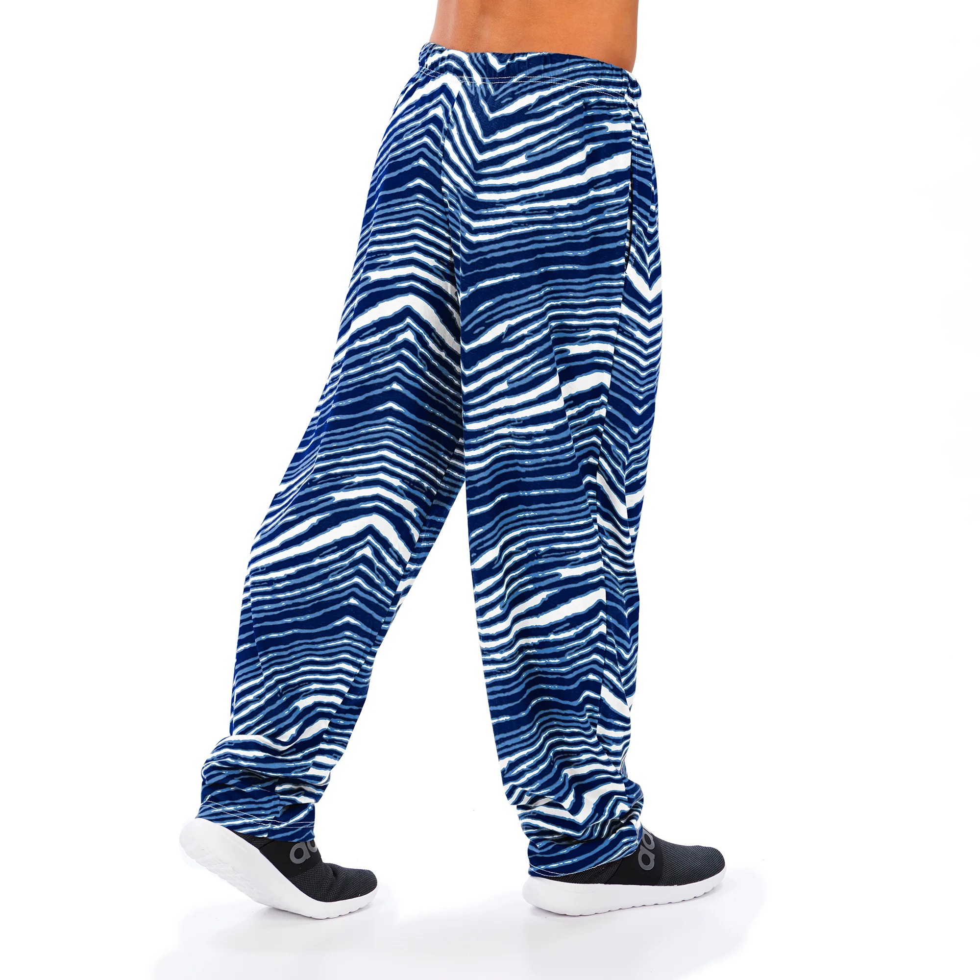 Zubaz Men's TENNESSEE TITANS NAVY/LIGHT BLUE ZEBRA PANT LEFT HIP LOGO - Image 2