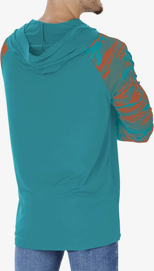 Zubaz Miami Dolphins NFL Men's Lightweight Hoodie with Team Camo Sleeves - Image 2