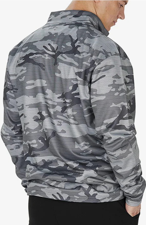 Zubaz Minnesota Vikings NFL Men's Grey Tonal Camo 1/4 Zip Pullover - Image 2