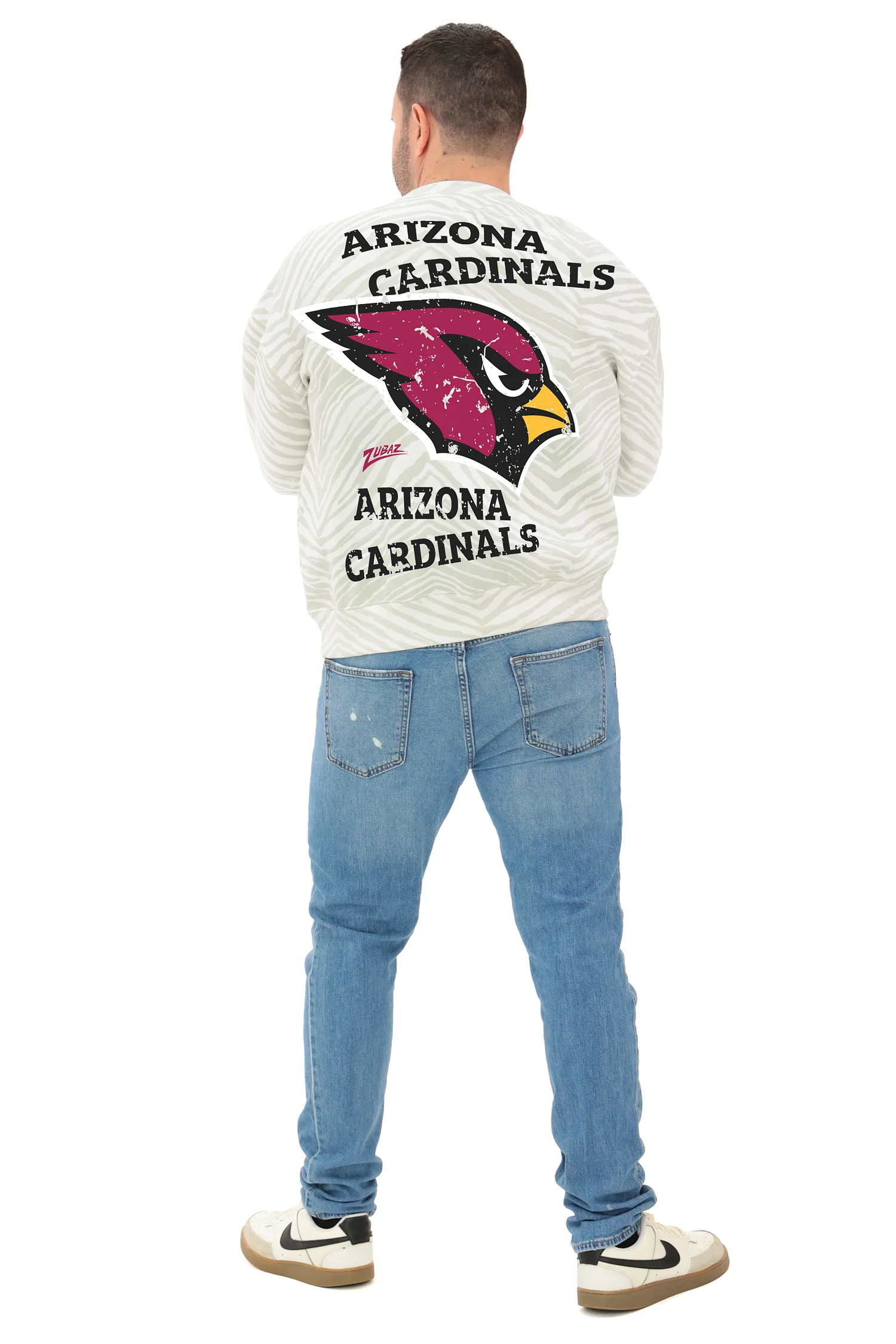 Zubaz NFL   90's All Over Zebra Crewneck Sweatshirt – Full Back, ARIZONA CARDINALS - Image 5