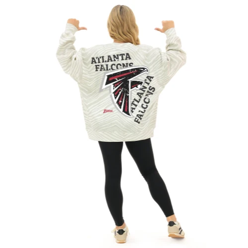 Zubaz NFL 90's All Over Zebra Crewneck Sweatshirt – Full Back, ATLANTA FALCONS - Image 3