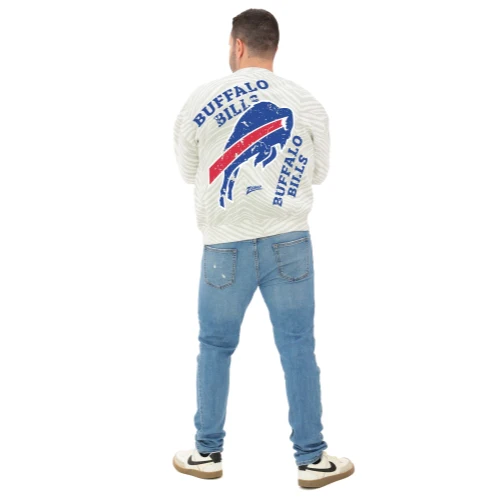 Zubaz NFL 90's All Over Zebra Crewneck Sweatshirt – Full Back, BUFFALO BILLS - Image 5