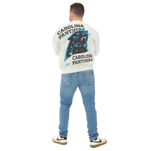 Zubaz NFL 90's All Over Zebra Crewneck Sweatshirt – Full Back, CAROLINA PANTHERS - Image 5