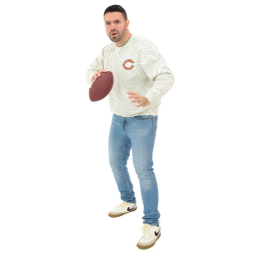 Zubaz NFL 90's All Over Zebra Crewneck Sweatshirt – Full Back, CHICAGO BEARS - Image 4