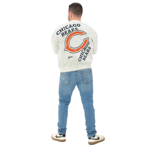 Zubaz NFL 90's All Over Zebra Crewneck Sweatshirt – Full Back, CHICAGO BEARS - Image 5