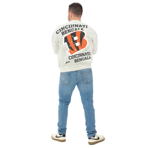 Zubaz NFL 90's All Over Zebra Crewneck Sweatshirt – Full Back, CINCINNATI BENGALS - Image 5