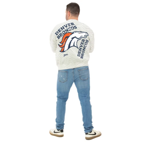 Zubaz NFL 90's All Over Zebra Crewneck Sweatshirt – Full Back, DENVER BRONCOS - Image 5