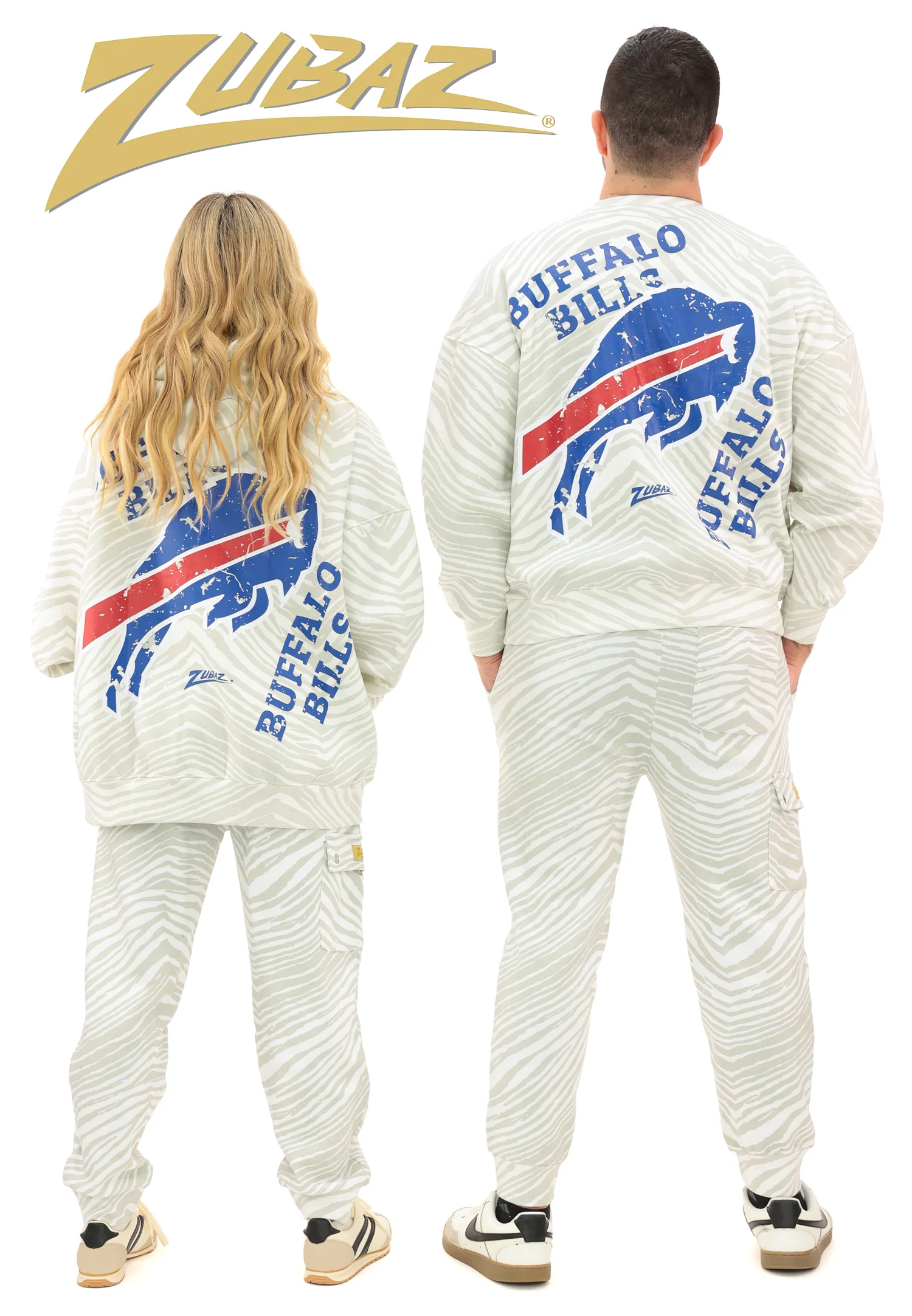 Zubaz NFL 90's All Over Zebra Crewneck Sweatshirt – Full Back, LOS ANGELES CHARGERS - Image 7