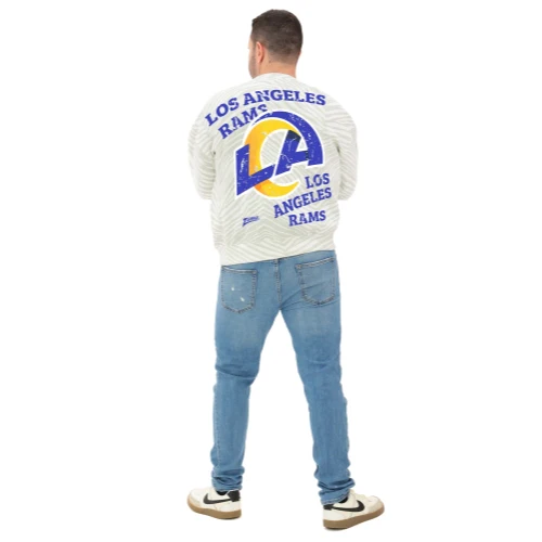 Zubaz NFL 90's All Over Zebra Crewneck Sweatshirt – Full Back, LOS ANGELES RAMS - Image 5