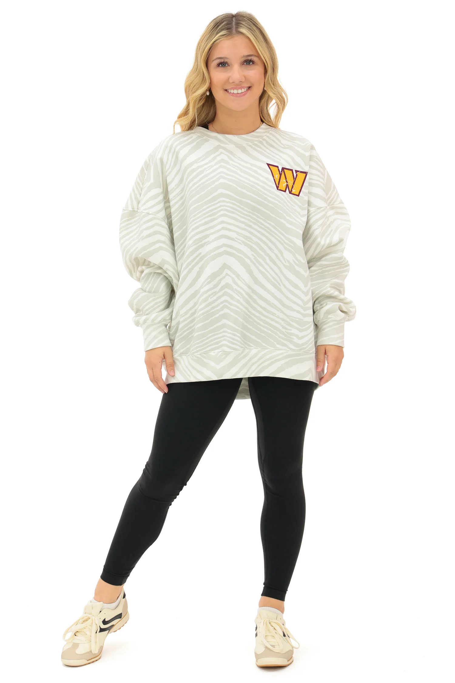 Zubaz NFL   90's All Over Zebra Crewneck Sweatshirt – Full Back, WASHINGTON COMMANDERS - Image 2