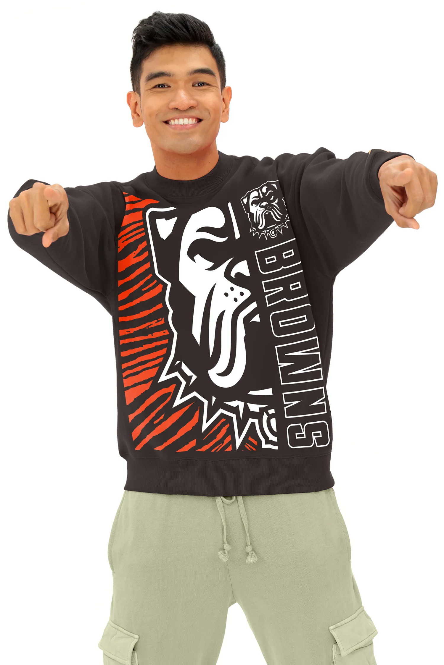 Zubaz NFL   90s Drop Shoulder Crewneck -MVP, CLEVELAND BROWNS - Image 10