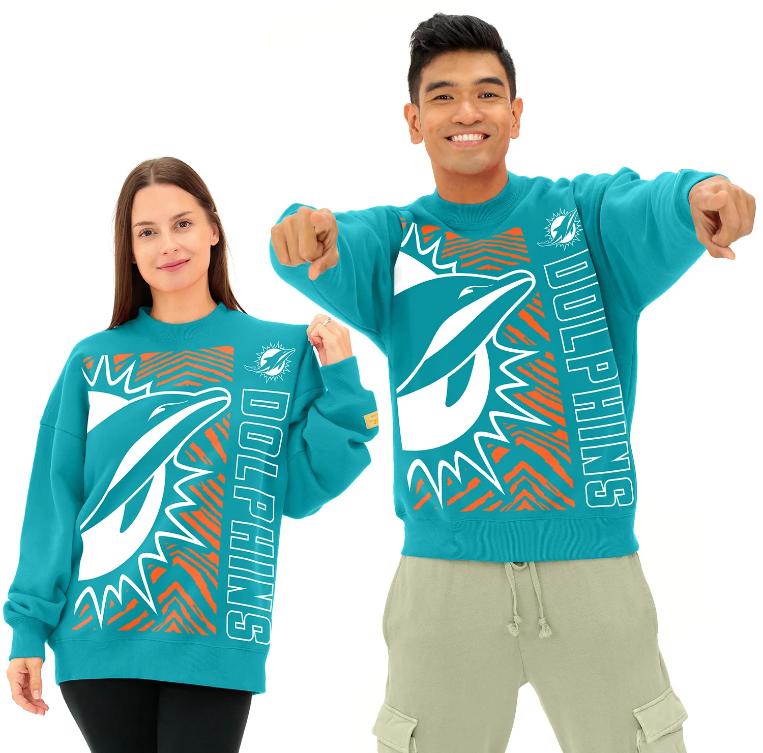Zubaz NFL 90s Drop Shoulder Crewneck -MVP, MIAMI DOLPHINS - Image 13