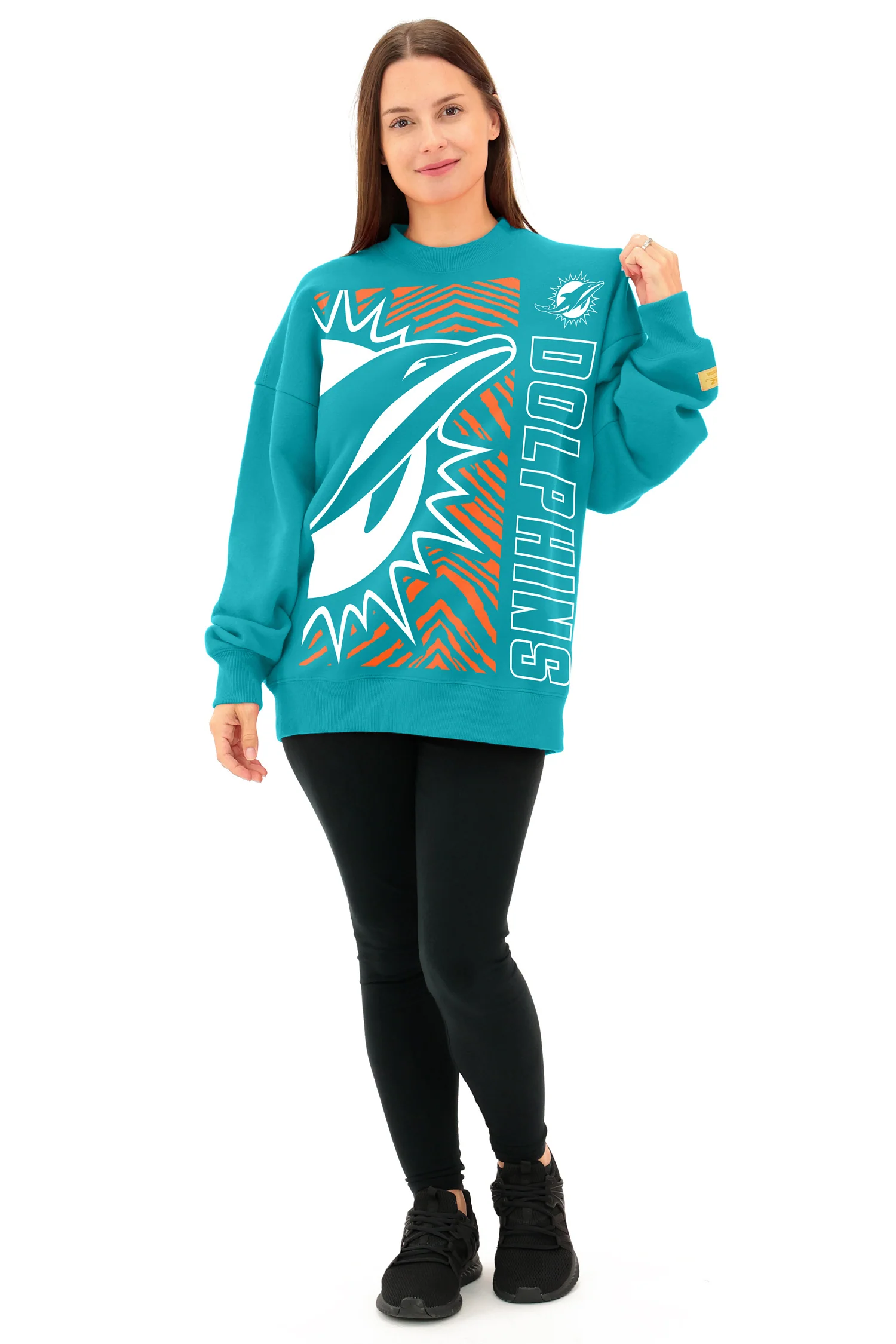 Zubaz NFL 90s Drop Shoulder Crewneck -MVP, MIAMI DOLPHINS - Image 7