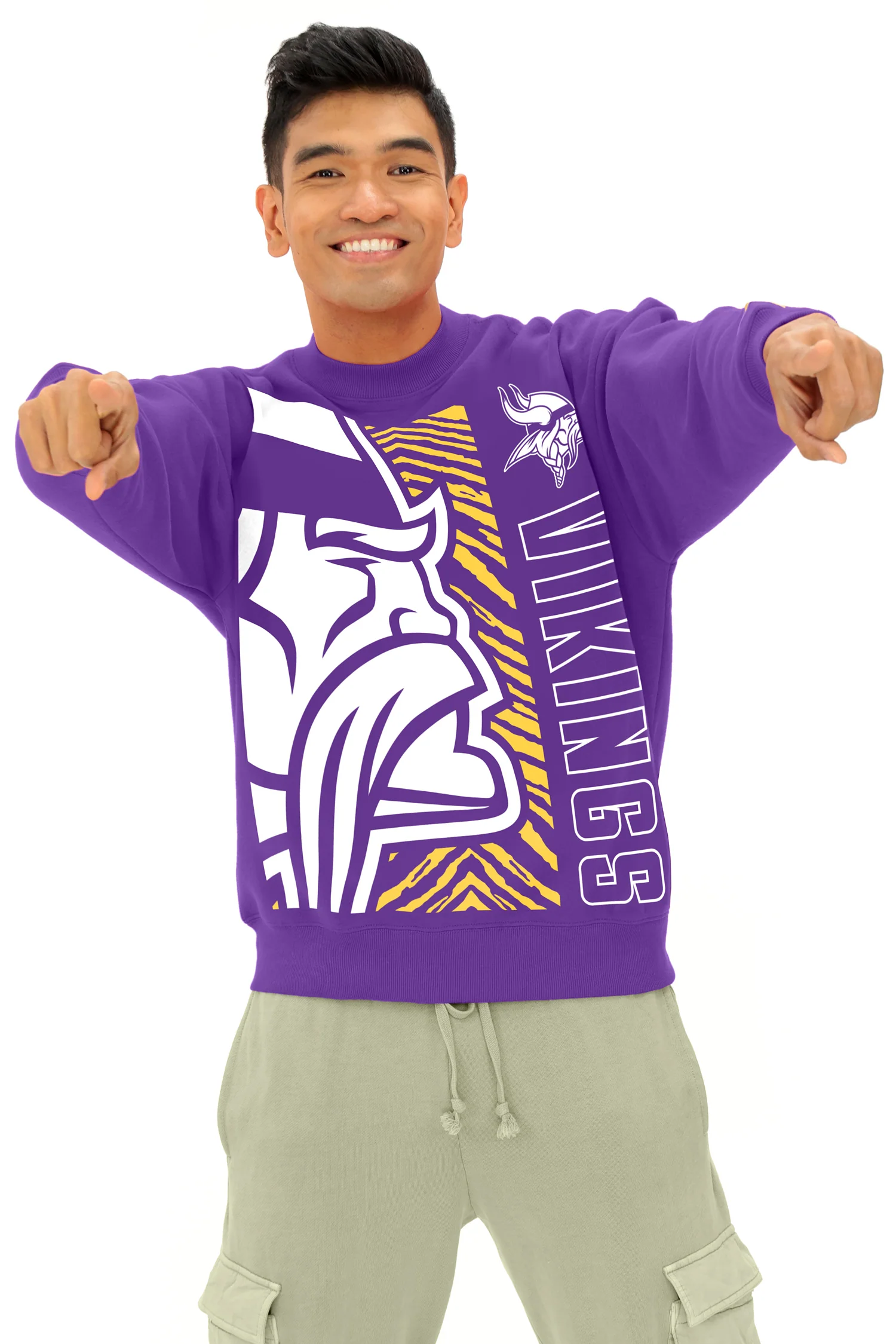 Zubaz NFL 90s Drop Shoulder Crewneck -MVP, MINNESOTA VIKINGS - Image 10