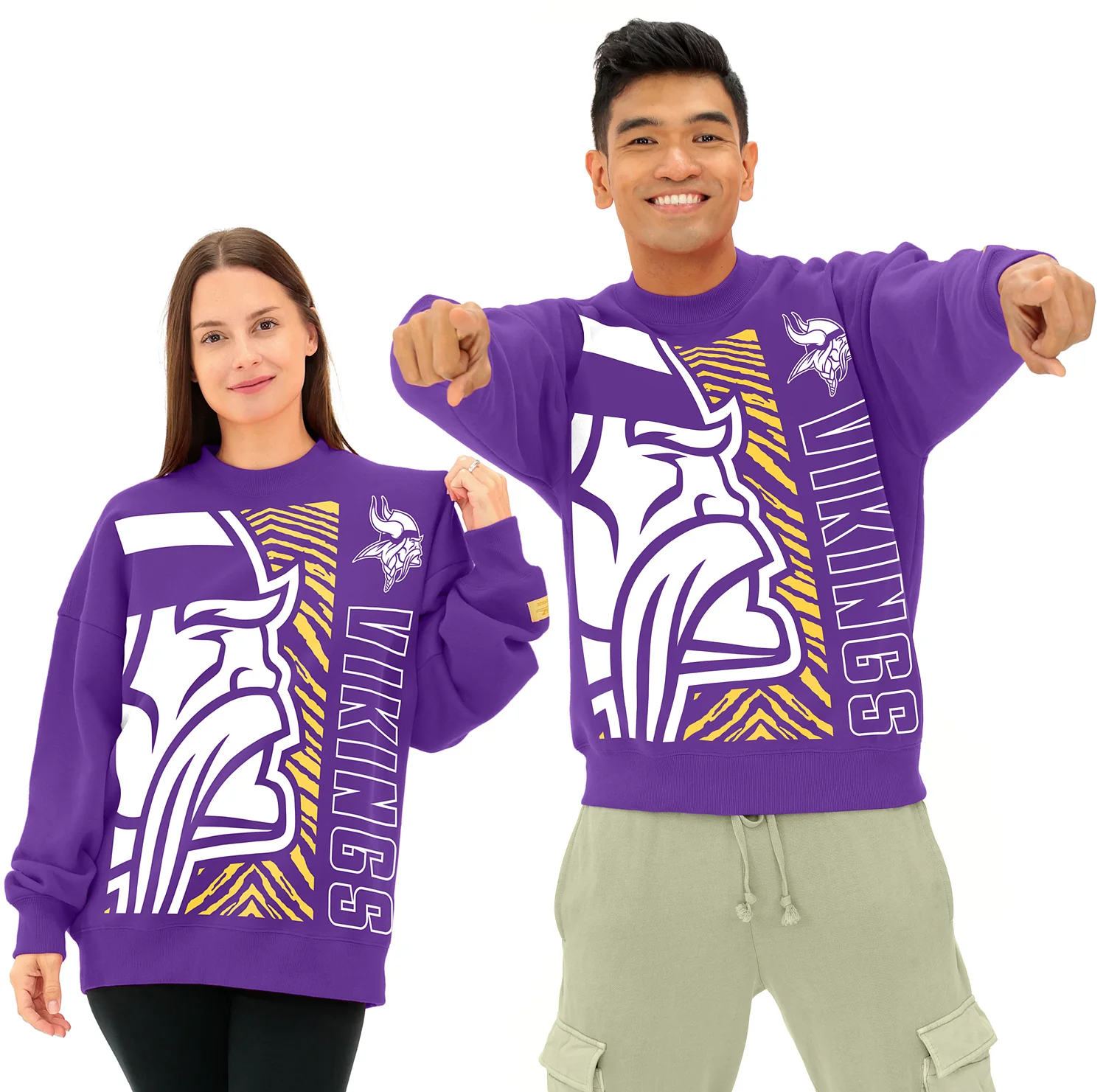 Zubaz NFL 90s Drop Shoulder Crewneck -MVP, MINNESOTA VIKINGS - Image 14