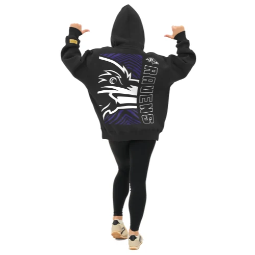 Zubaz NFL   90s Drop Shoulder Hoodie -MVP, BALTIMORE RAVENS - Image 3