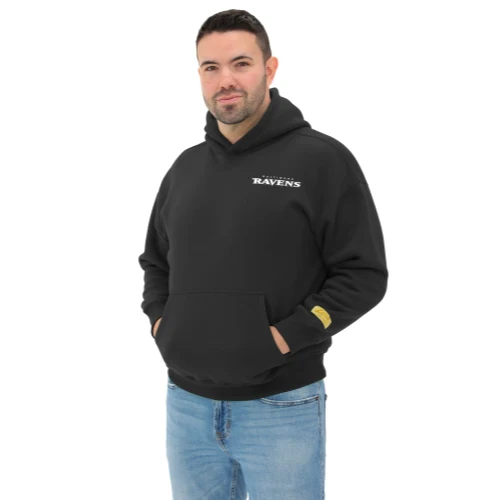 Zubaz NFL   90s Drop Shoulder Hoodie -MVP, BALTIMORE RAVENS - Image 4