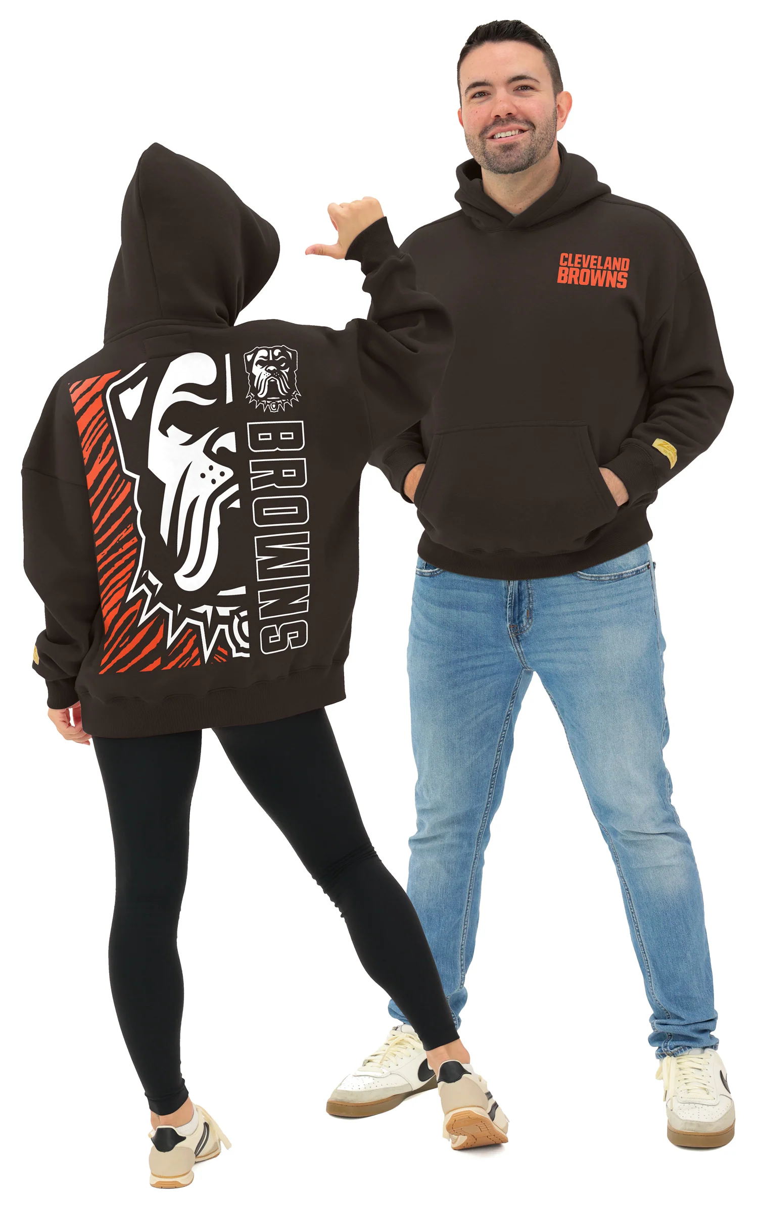 Zubaz NFL 90s Drop Shoulder Hoodie -MVP, CLEVELAND BROWNS - Image 12