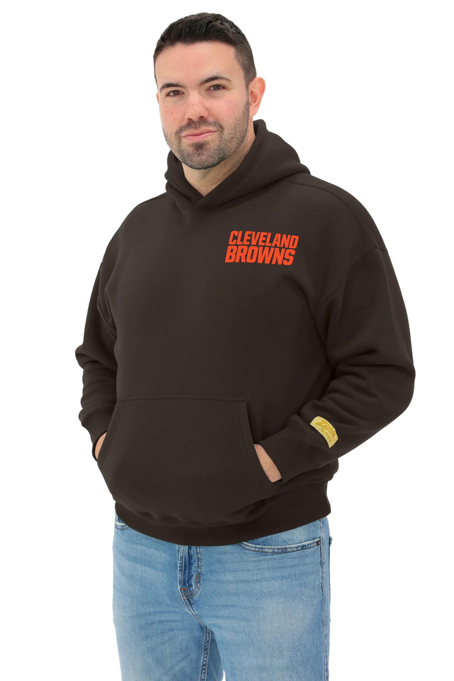 Zubaz NFL 90s Drop Shoulder Hoodie -MVP, CLEVELAND BROWNS - Image 9