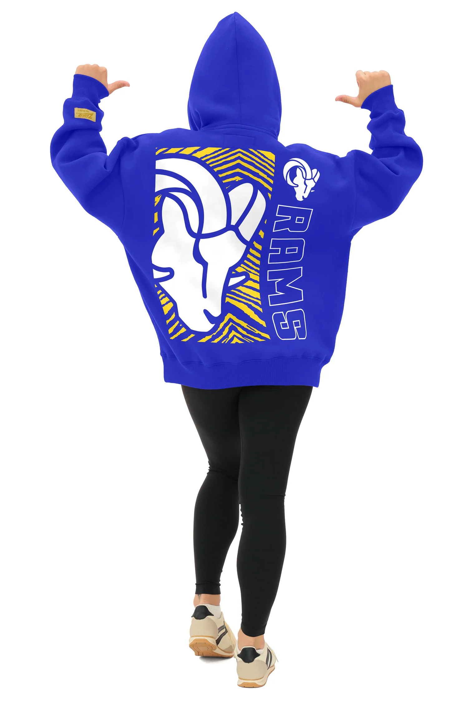 Zubaz NFL 90s Drop Shoulder Hoodie -MVP, LOS ANGELES RAMS - Image 8